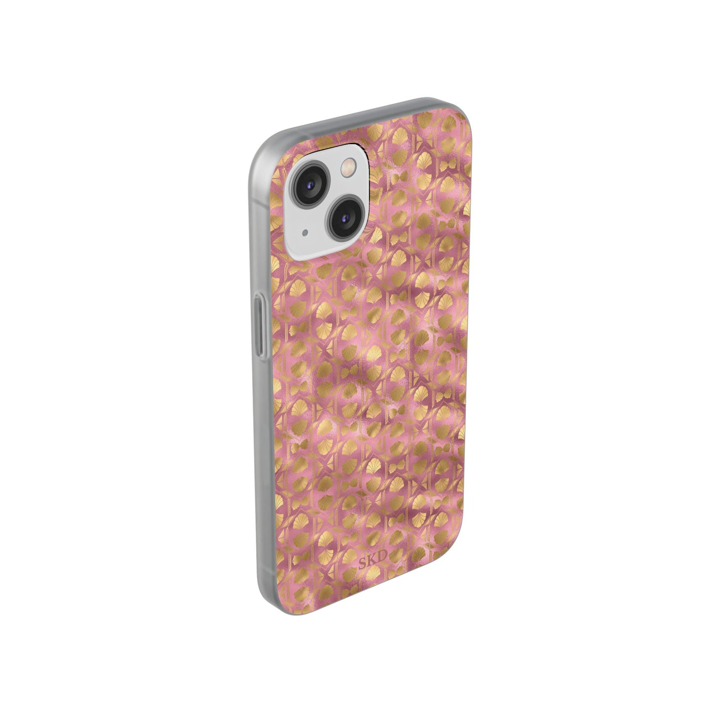 Collector's Vault: Blush Horizon | Soft, Pastel Pink & Gold iPhone Case | Shock-Absorbing TPU Protective Cover, Slim & Wireless Charging Compatible, All iPhone Sizes