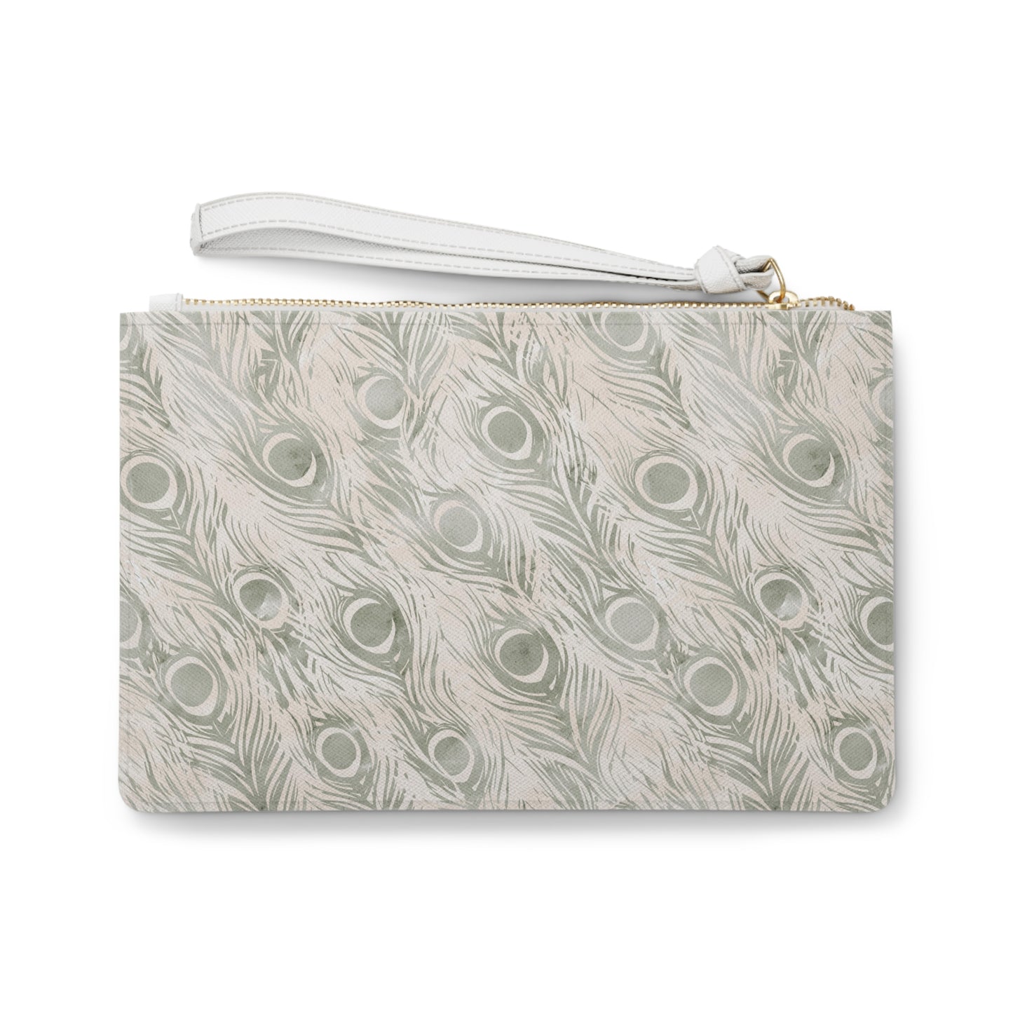 Vault Exclusive: Snowy Plume | White Feather-Patterned Clutch Bag | Pristine Beauty for Winter & Bridal Occasions