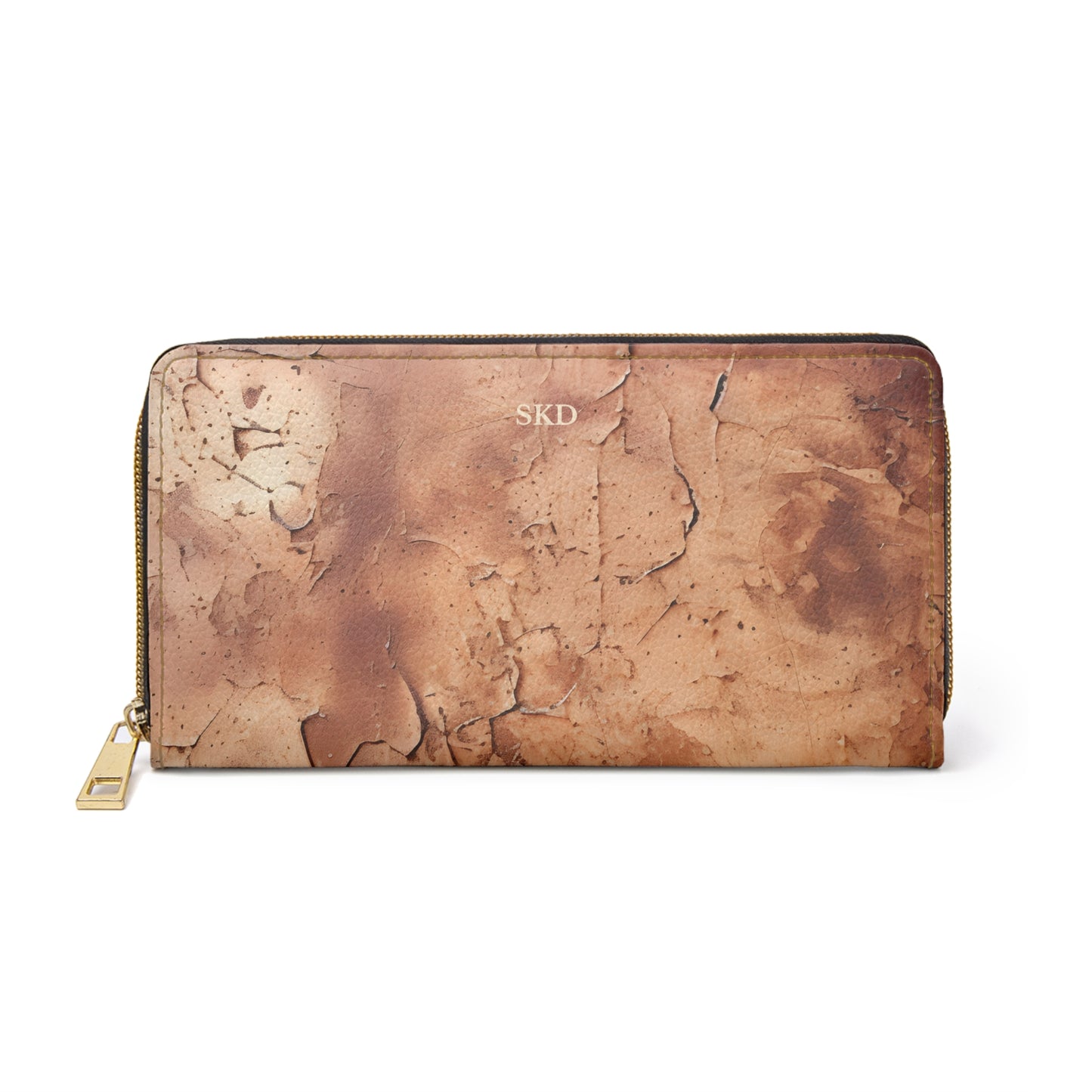 Heritage Luxe | Cognac Brown Faux Leather Zipper Wallet | Classic Sophistication with a Timeless Touch