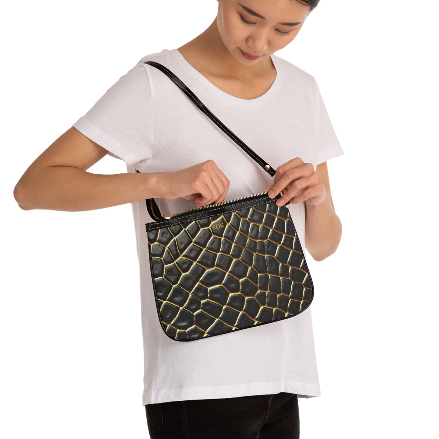 LIMITED EDITION: Obsidian Venom | Striking Black & Gold Small Shoulder Bag | Striking Statement Piece for Bold & Elegant Women