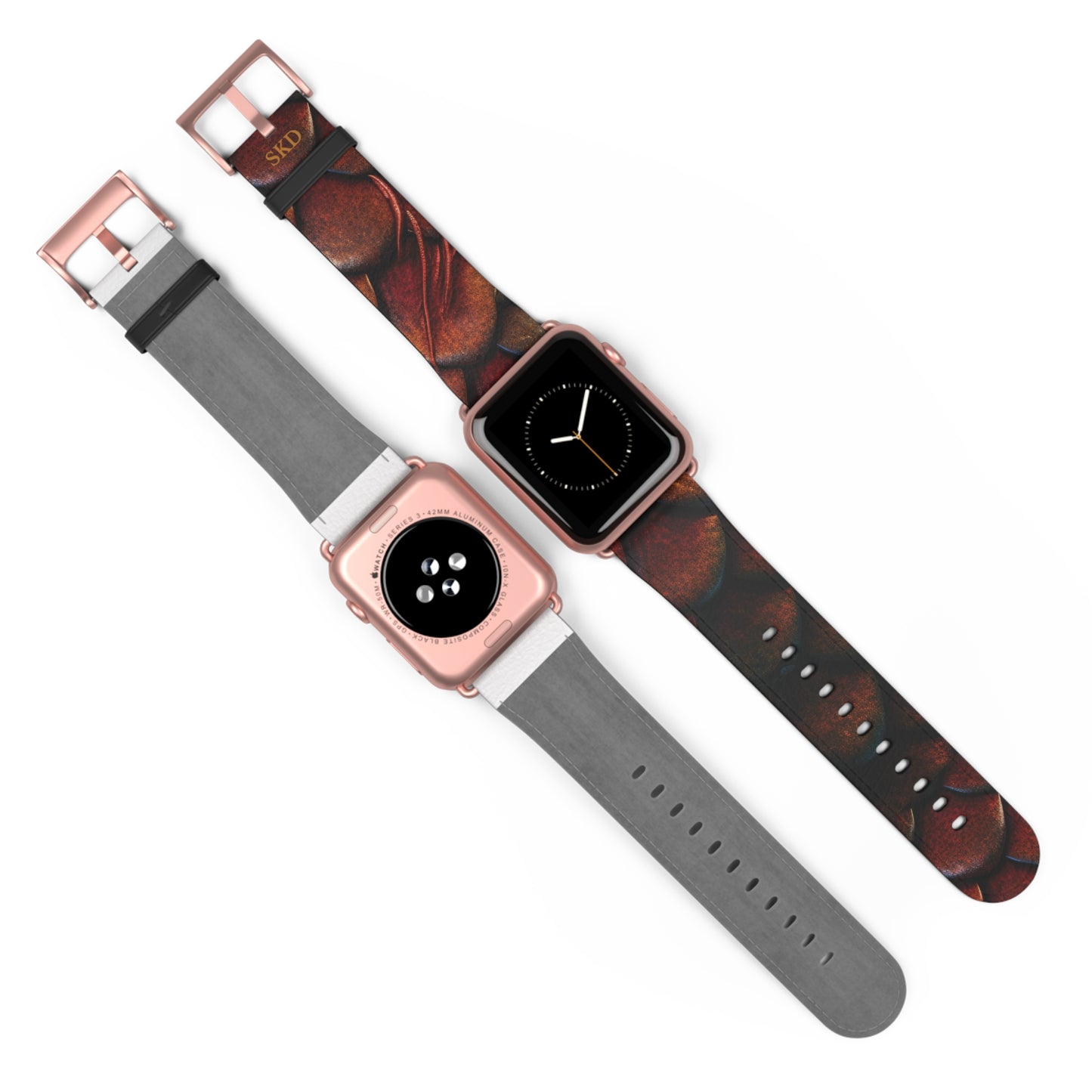 LIMITED EDITION: Enchanting Mystique | Luxurious Multi-Color Dragon Scale Apple Watch Strap, RoHS, REACH & Intertek Certified (Red Version) | Stainless Steel Buckle, All Series Compatible