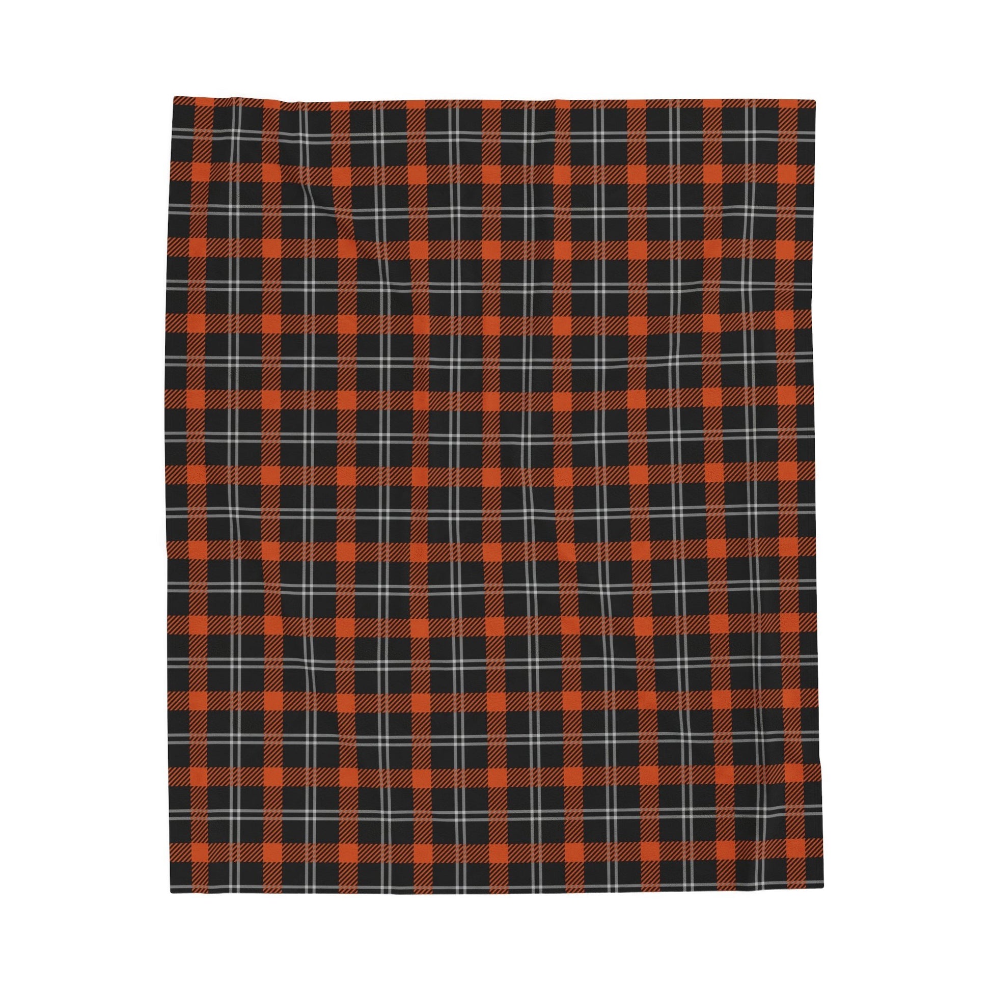 Custom Orange Black Plush Velveteen Plaid Blanket – Cozy, Soft, and Perfect for Personalized Gifts | 50x60 - Signature Keepsake Designs