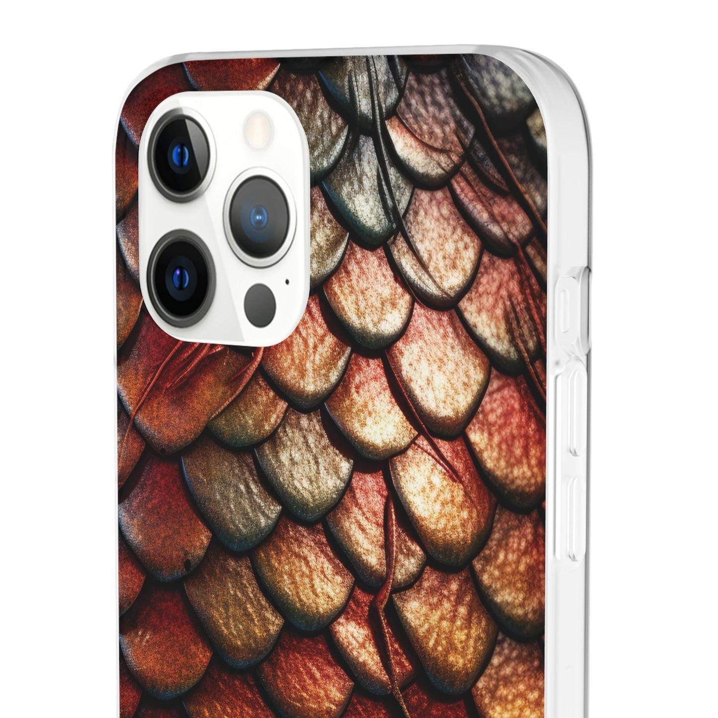 LIMITED EDITION: Enchanging Mystique |  Multi-Color Dragon Scale iPhone Case | Shock-Absorbing TPU Protective Cover, Slim & Wireless Charging Compatible, All iPhone Sizes