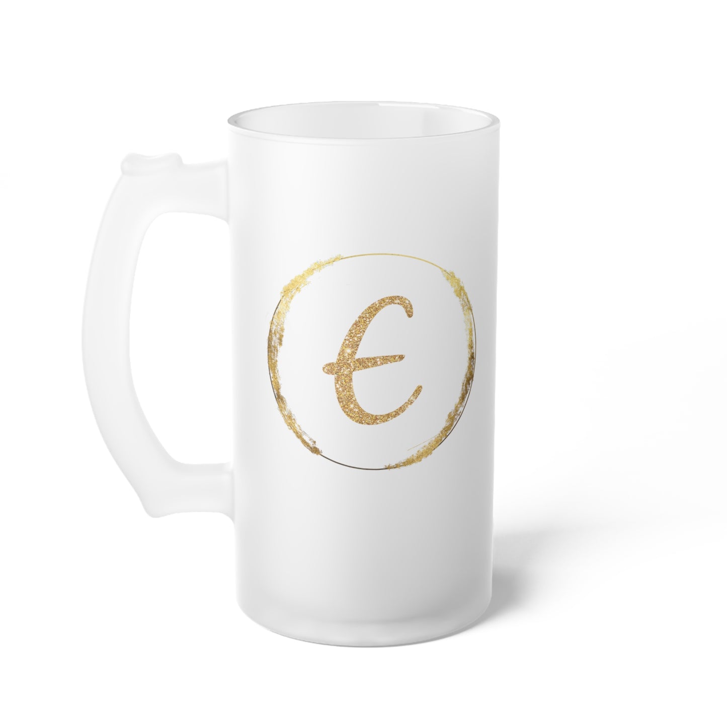 Letter E - Personalized 16oz Frosted Glass Mug – Stylish, Microwave & Dishwasher Safe Drinkware