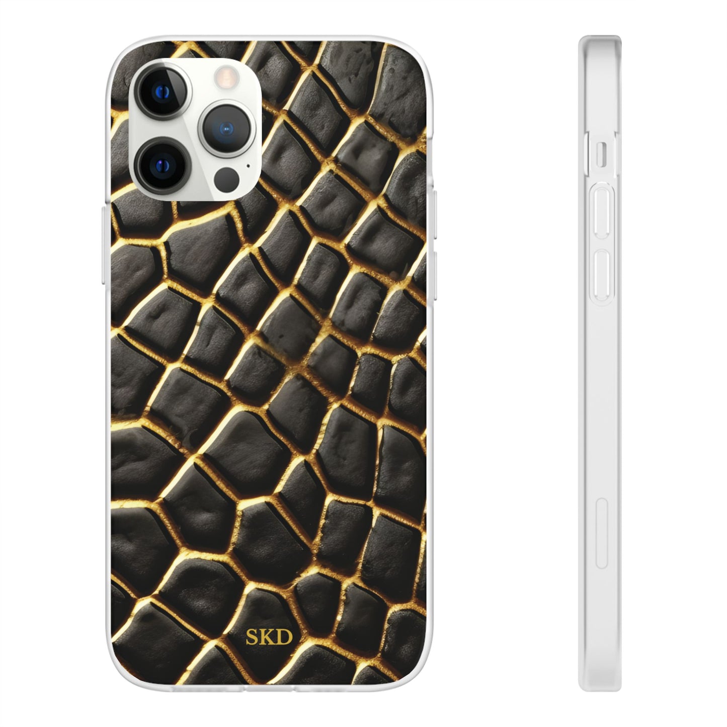 LIMITED EDITION: Obsidian Venom | Striking Black & Gold Faux Snake iPhone Case | Sleek, Sophisticated, and Protective