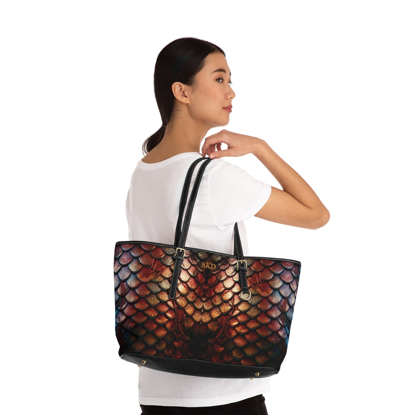 LIMITED EDITION: Enchanting Mystique | Multi-Color Dragon Scale Shoulder Bag | Captivating Elegance for Evening Affairs