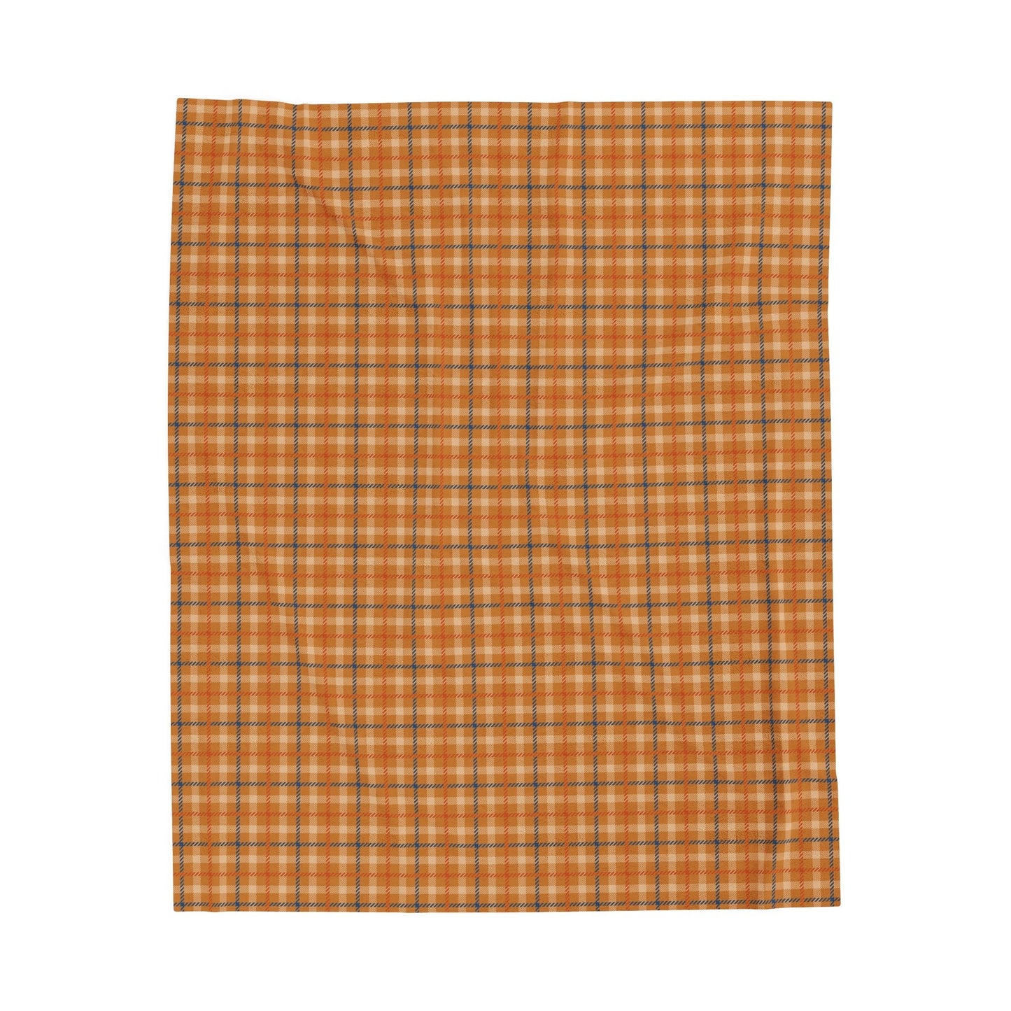 Custom Orange Brown Plush Velveteen Plaid Blanket – Cozy, Soft, and Perfect for Personalized Gifts | 50x60 - Signature Keepsake Designs