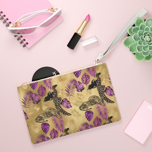 Vault Exclusive: Wild Majesty | Royal Purple and Gold Leopard Clutch Bag | Bold Statement for Confident Fashionistas