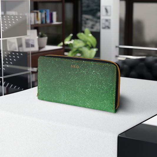 LIMITED EDITION: Emerald Enchantment | Shimmering Fairytale Zipper Wallet | Radiant Sophistication in Every Shade of Courage