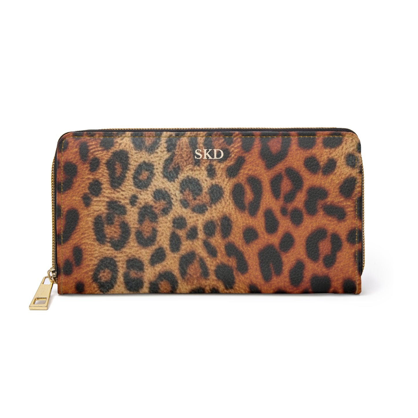 Elysian Safari | Leopard Faux Leather Zipper Wallet | Gilded Edge for the Modern Muse