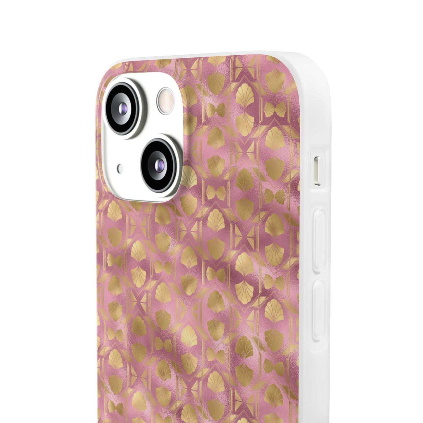 Collector's Vault: Blush Horizon | Soft, Pastel Pink & Gold iPhone Case | Shock-Absorbing TPU Protective Cover, Slim & Wireless Charging Compatible, All iPhone Sizes