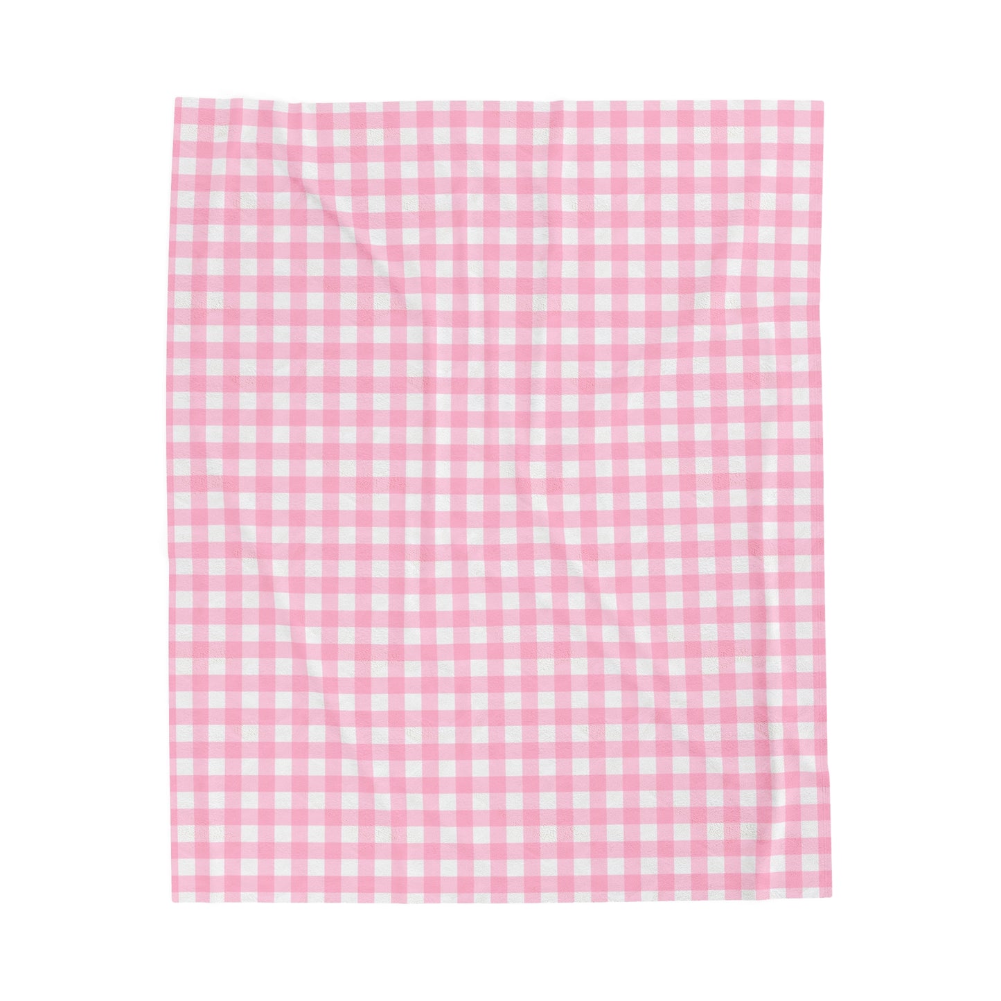 Custom Pink Check Plush Velveteen Plaid Blanket – Cozy, Soft, and Perfect for Personalized Gifts | 50x60
